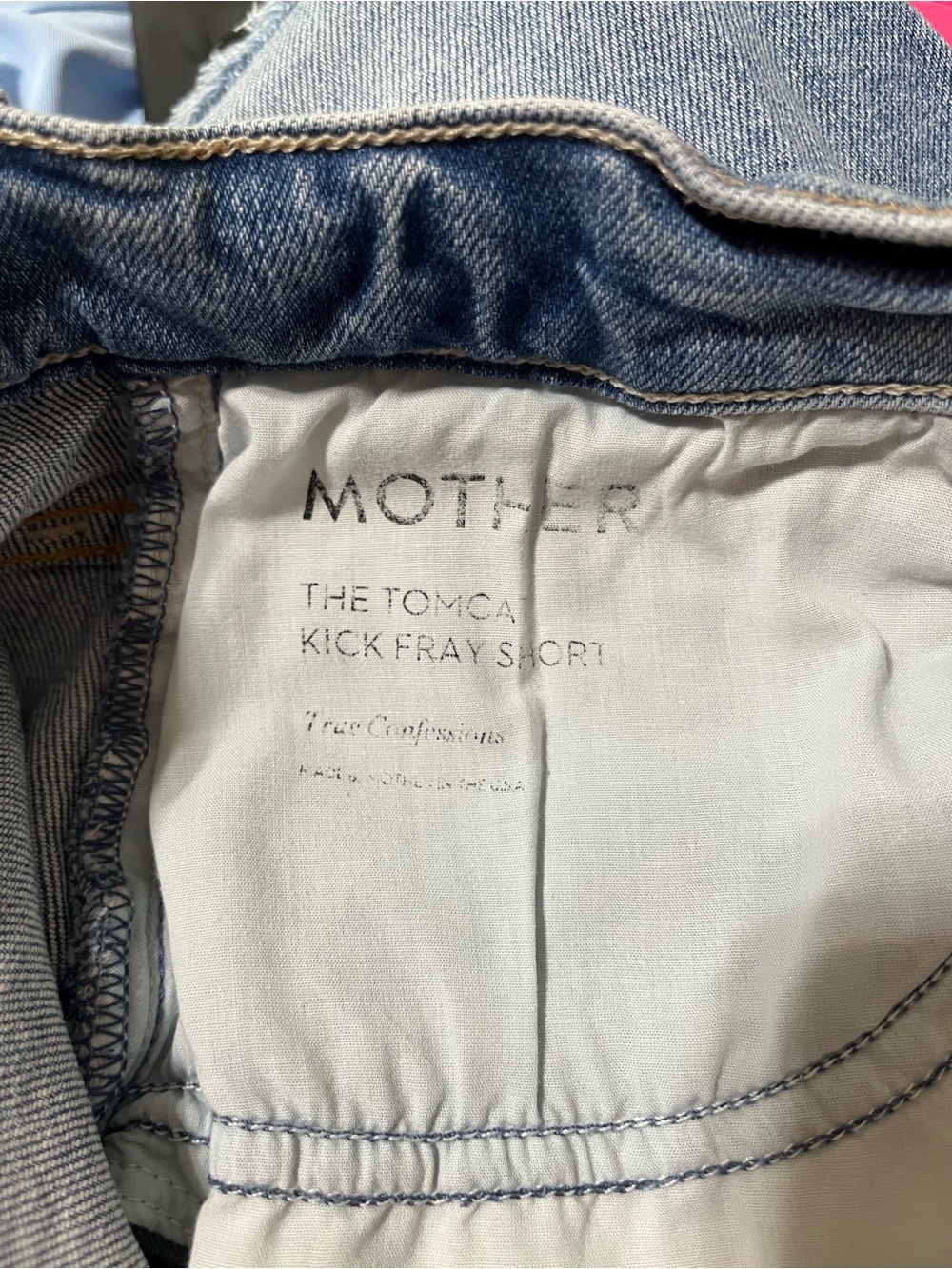 MOTHER Light Blue Distressed Denim Cutoff Shorts - Picture 6 of 8